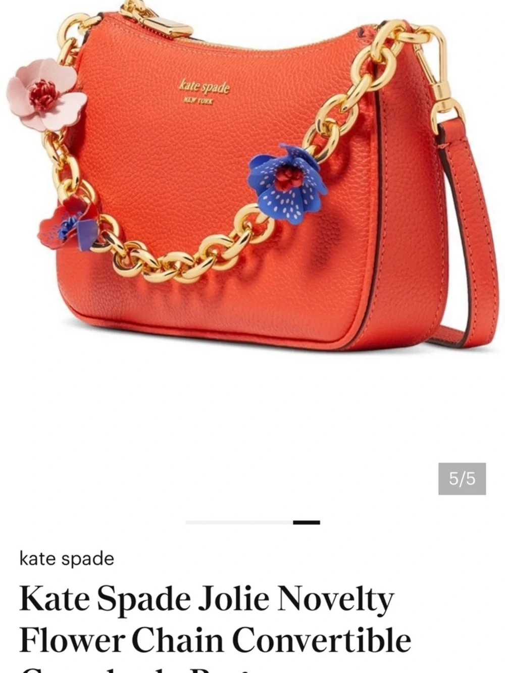 Kate Spade Jolie Novelty Flower Chain Convertible Crossbody Bag
